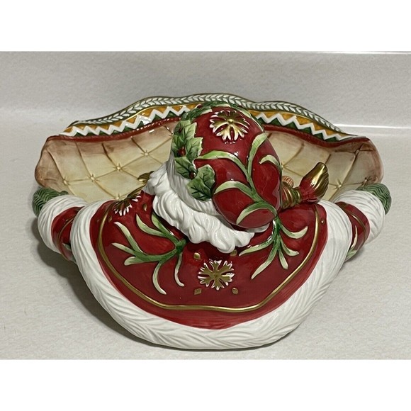 Fitz & Floyd Winter Holiday‎ Santa Server (2006) Gold Tones 12 1/2" EUC - Picture 7 of 16